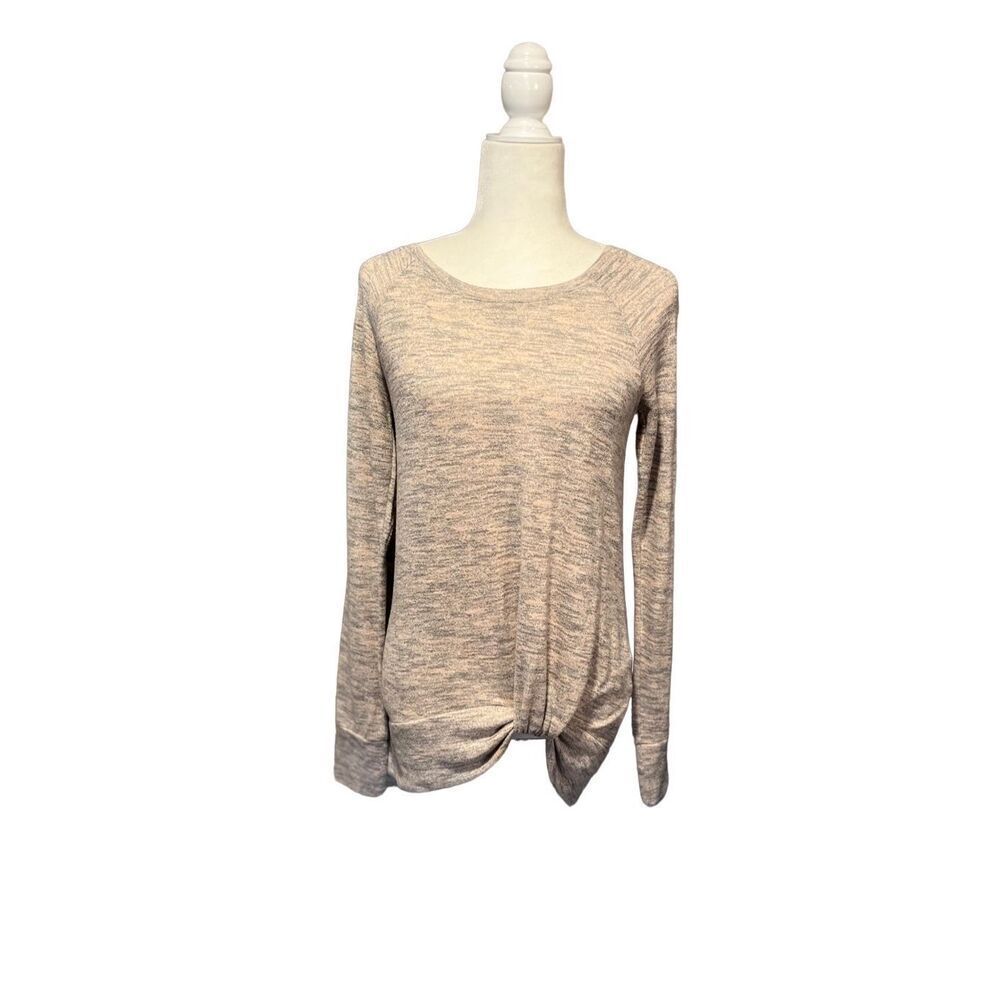 Juicy Couture pink and gray long sleeve knit tunic with gathered bottom - S